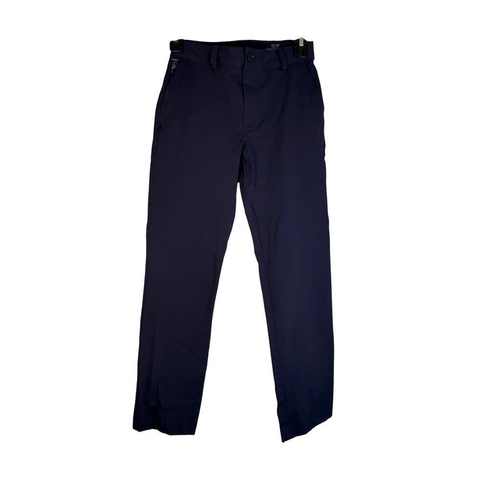 Vineyard Vines Kids Performance Pants Navy Blue Chino Size 10 Adjustable Waist